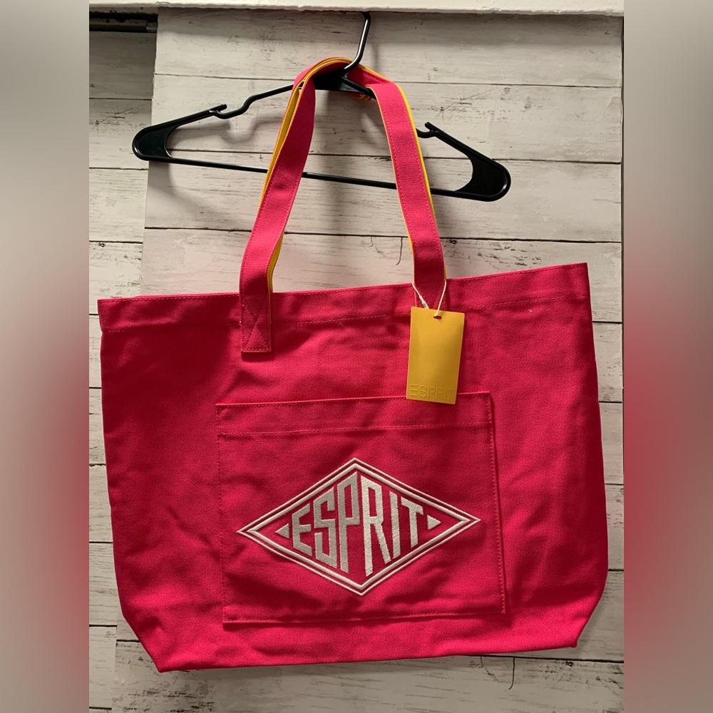 Esprit Pink Yellow Tote Shoulder Bag